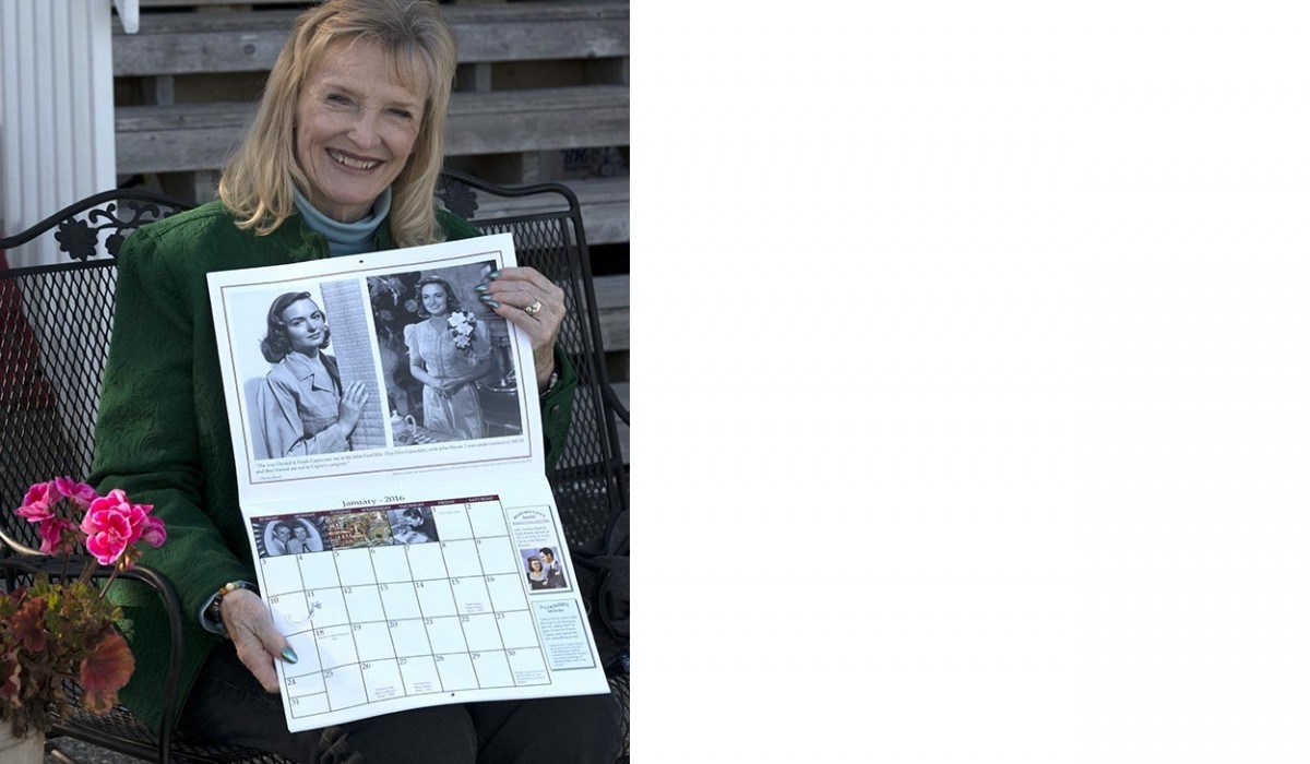 Karolyn “Zuzu” Grimes displays different pages from the calendar.
January 2016